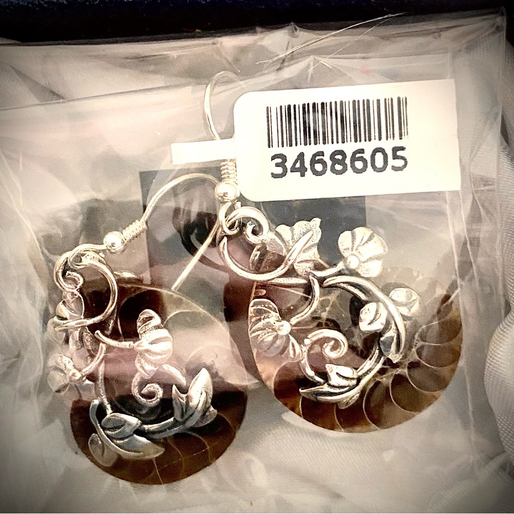 Elegant Carved Shell Drop Earrings
